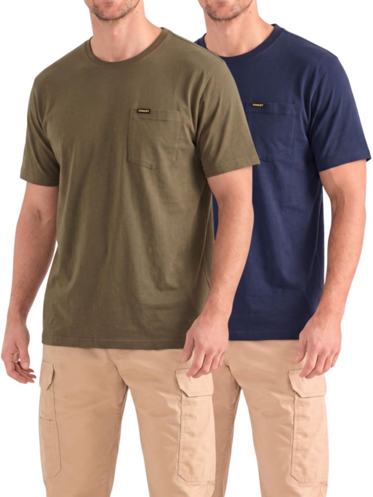 Camisetas STANLEY de algodón grueso 2 unidades con bolsillo