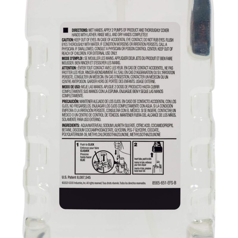 Recarga de jabón en espuma Sloan ESD-325 1500 ml transparente sin perfume