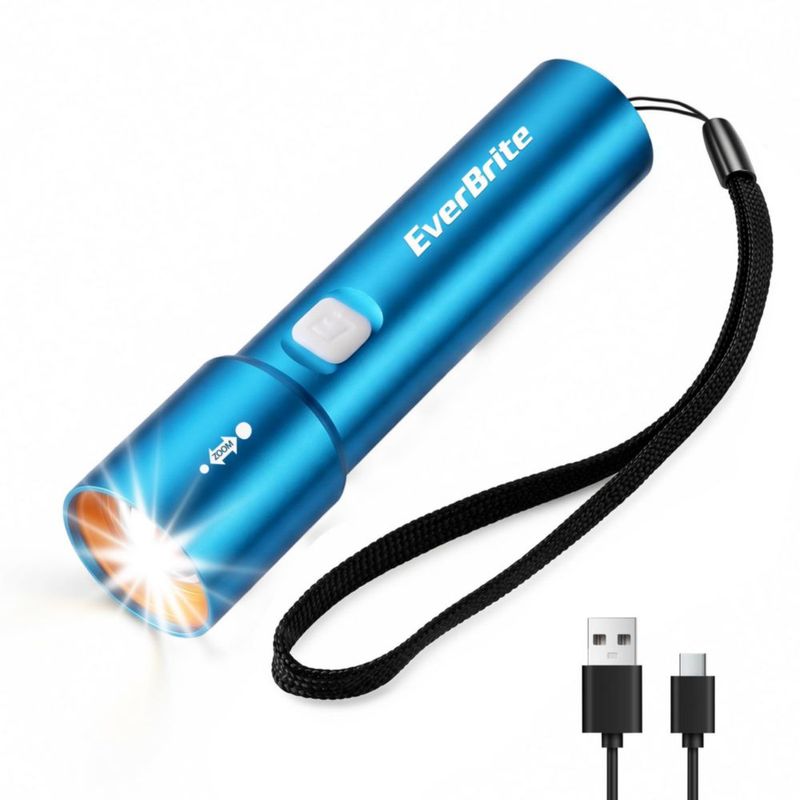 Linterna EverBrite Recargable Azul 11 cm 3 Modos