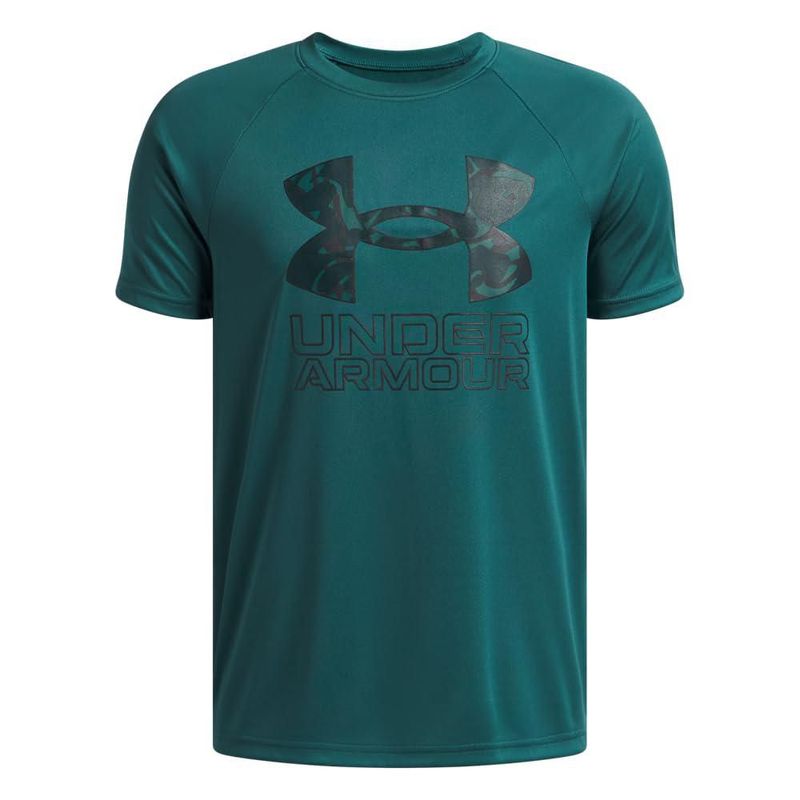 Camiseta Under Armour YLG 338 Verde con Estampado de Manga Corta