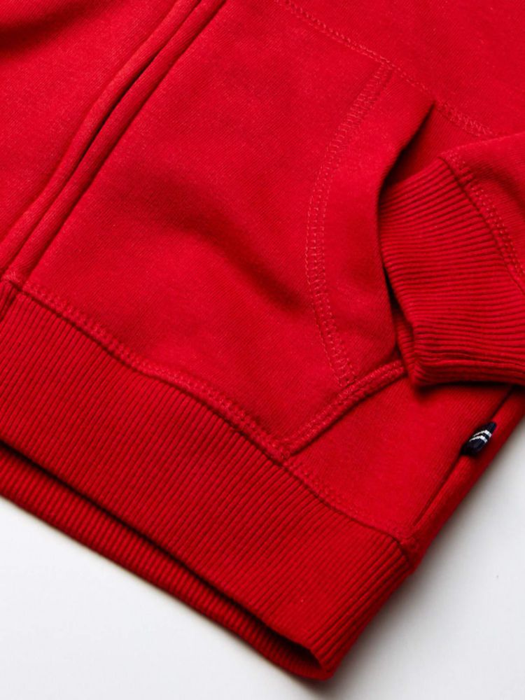 Sudadera Nautica 10-12 US Roja con Cremallera y Forro de Felpa