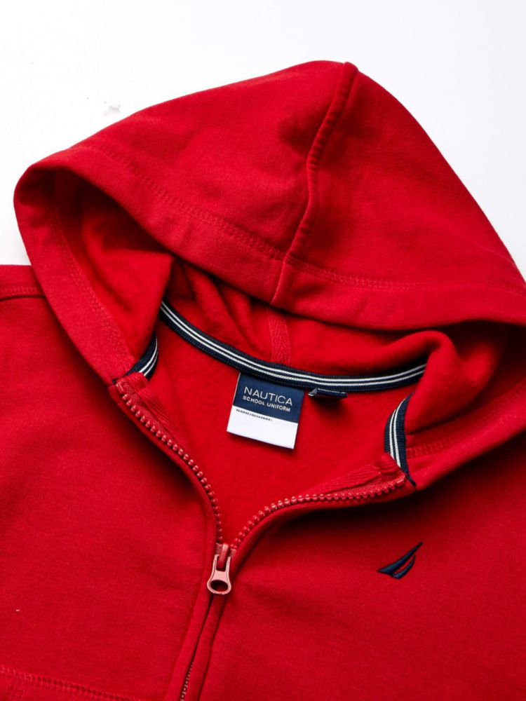 Sudadera Nautica 10-12 US Roja con Cremallera y Forro de Felpa