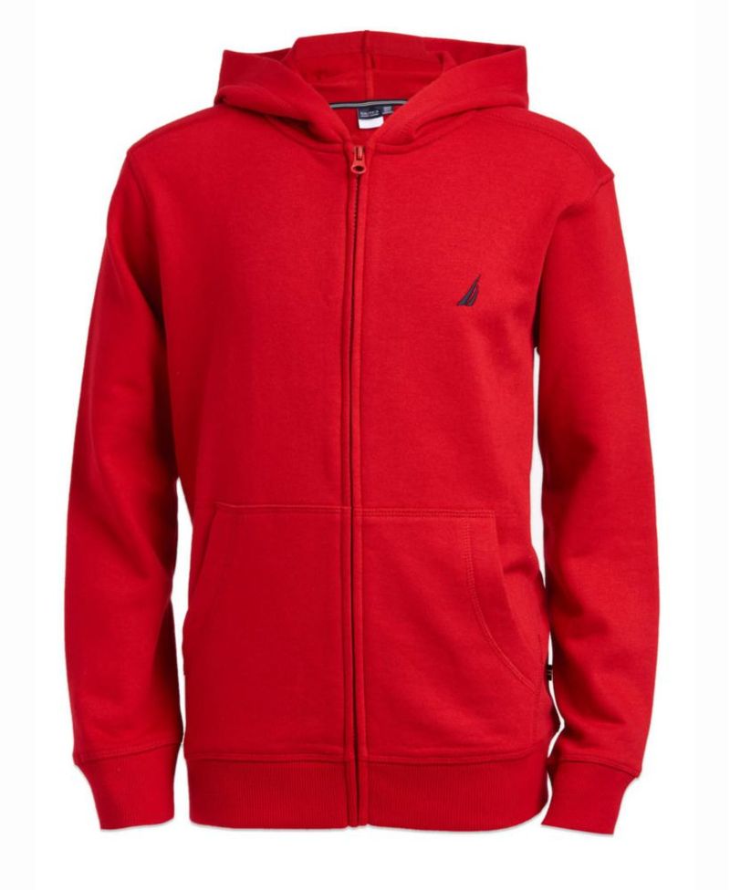 Sudadera Nautica 10-12 US Roja con Cremallera y Forro de Felpa