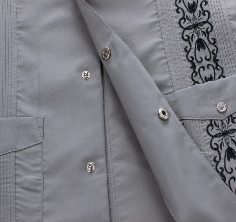 CAMISA MAXJON Guayabera de manga corta gris XL