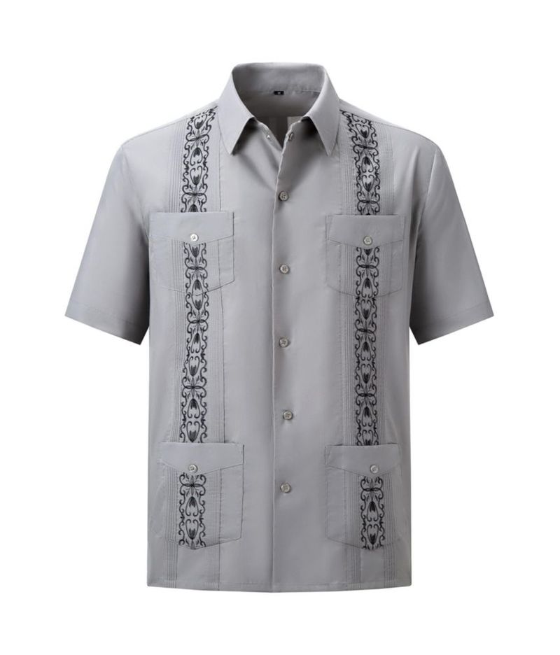 CAMISA MAXJON Guayabera de manga corta gris XL