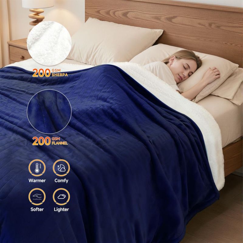 Manta eléctrica WATO FT 130 × 152 cm 10 niveles con apagado automático