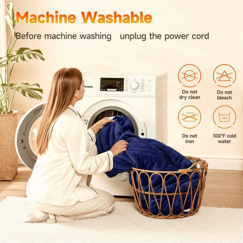 Manta eléctrica WATO FT 130 × 152 cm 10 niveles con apagado automático