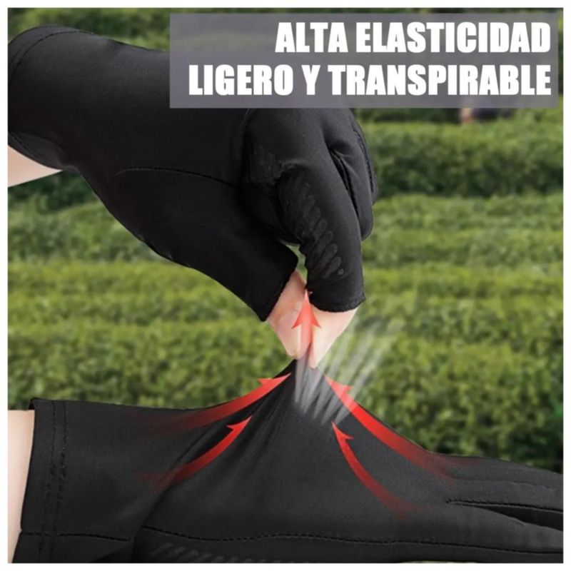 2 Pares Guantes Protección Sol Deportivos Para Hombre,  Color Gris/Negro
