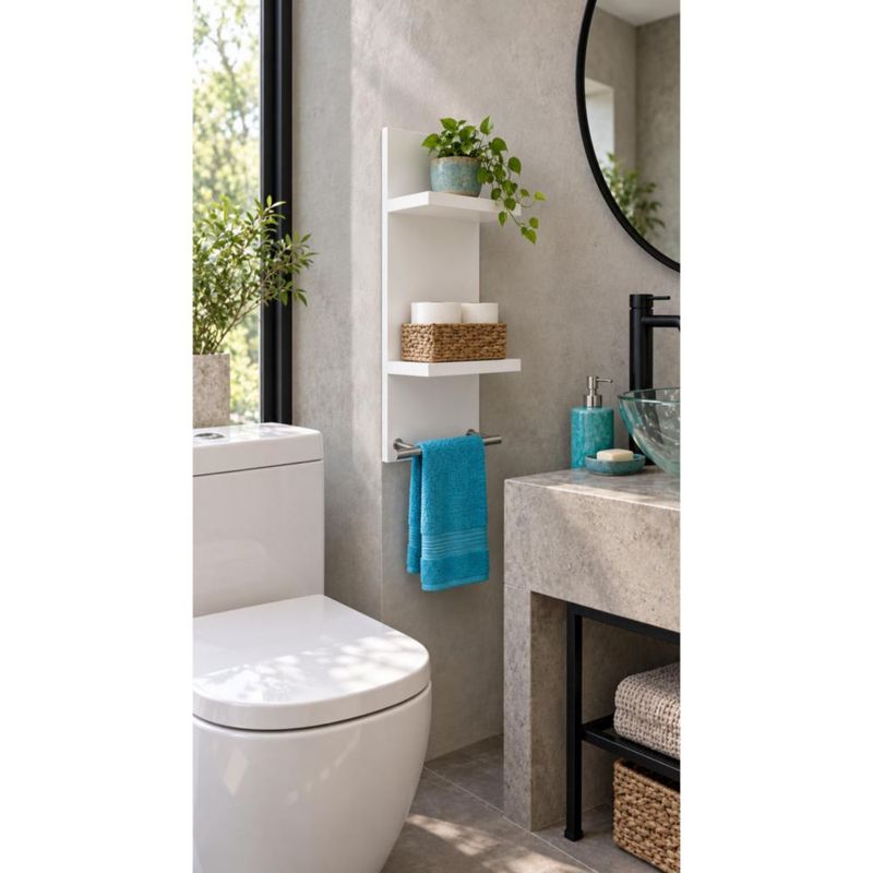 Perchero Estante Organizador De Pared Cocina Barra Moderno Blanco