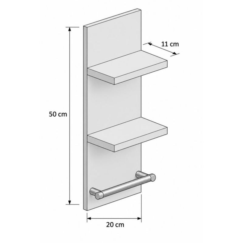 Perchero Estante Organizador De Pared Cocina Barra Moderno Blanco