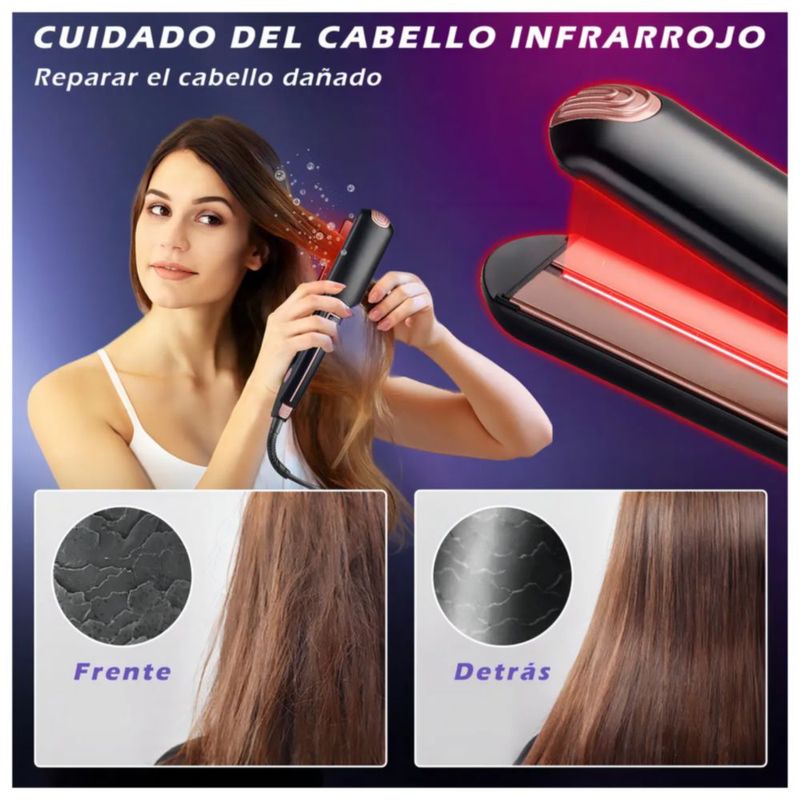 Plancha De Cabello Profesional 450f 2en1 Alaciadora, Color Negro