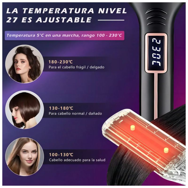 Plancha De Cabello Profesional 450f 2en1 Alaciadora, Color Negro