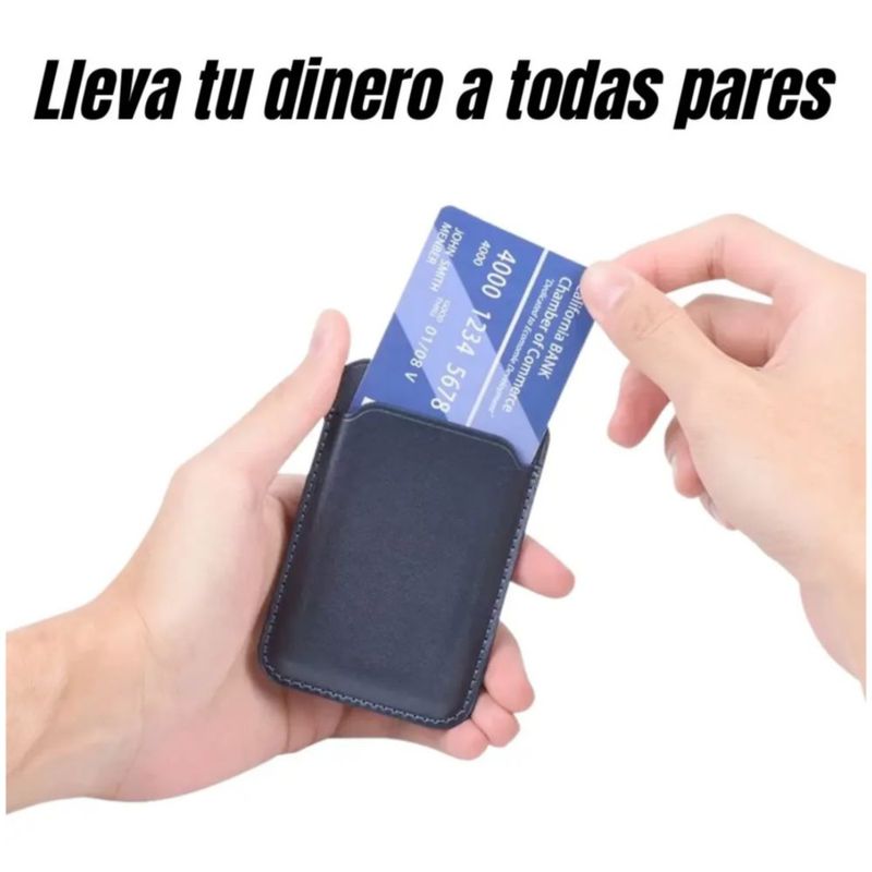 Cartera Billetera Tarjetero Para iPhone Color Negro