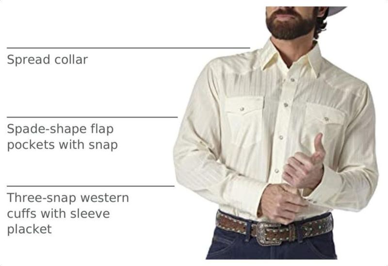 CAMISA Wrangler para hombre de manga larga color arena claro talla mediana US