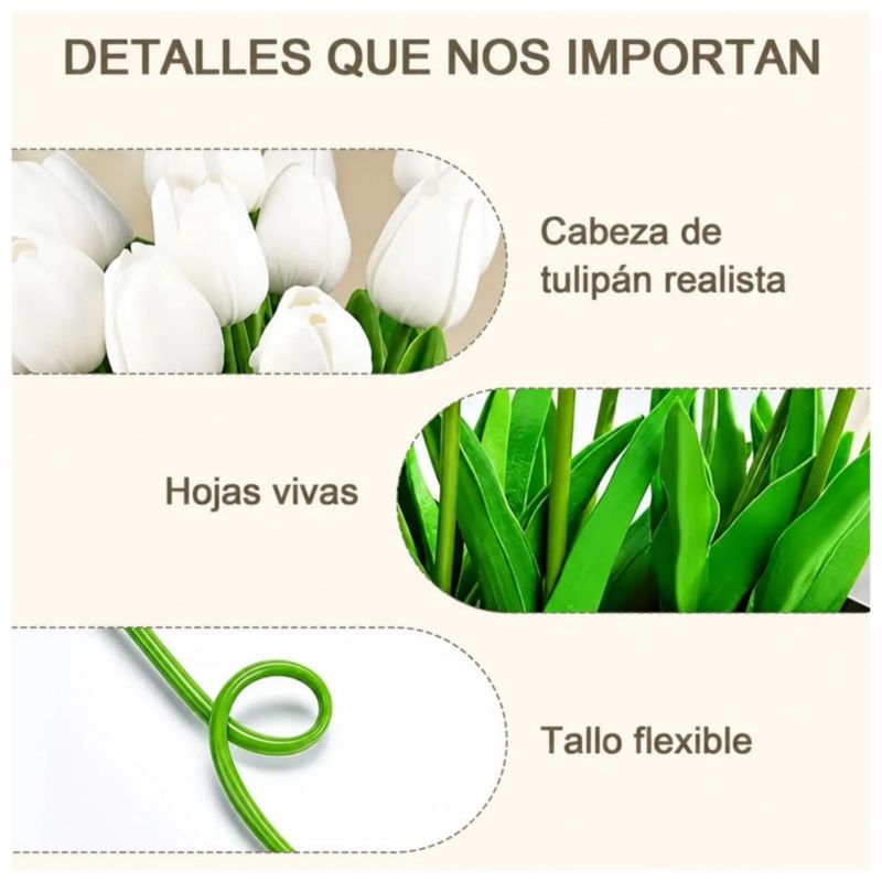 15pcs Flores Tulipanes Artificiales Bodafiesta Decoración, Color Amarillo