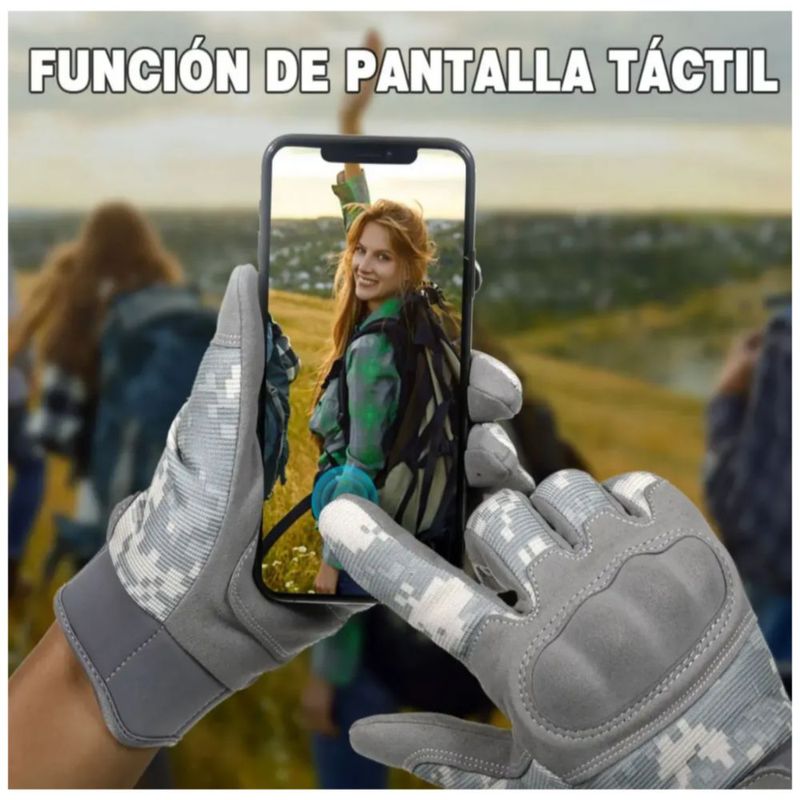 Guantes Tácticos Militares De Dedo Completos Pantalla Táctil, Talla M, Color Gris