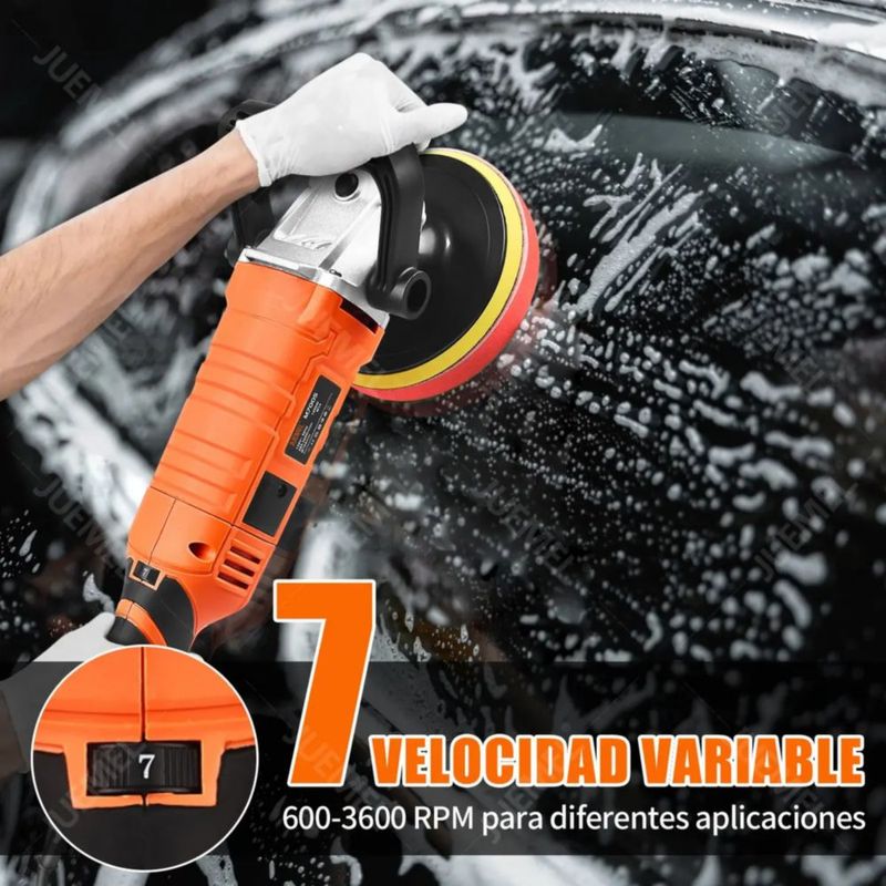 Pulidora Eléctricas Para Autos Pulido Lijado 1400w Naranja