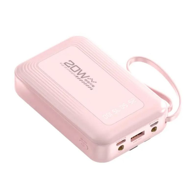 Power Bank Batería Portátil 10000mah Pd 20w, Color Rosa
