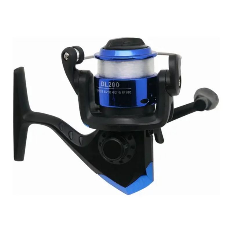 Carrete De Caña De Pescar Combo Kit Completo Pescar Juvenil,  Color Azul