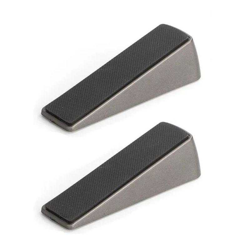 2 Pzs Tope De Puerta De Goma Antideslizante Multi Superficie, Color Gris