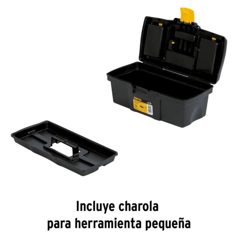 Caja de herramientas de plástico 18cm x 33cm x 13cm negra