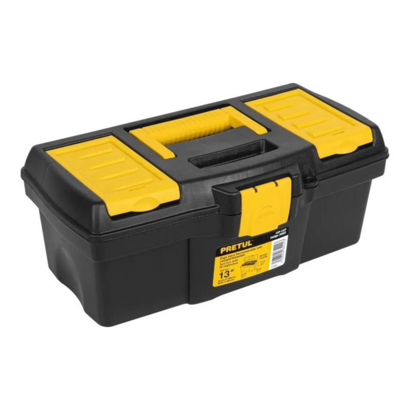 Caja de herramientas de plástico 18cm x 33cm x 13cm negra