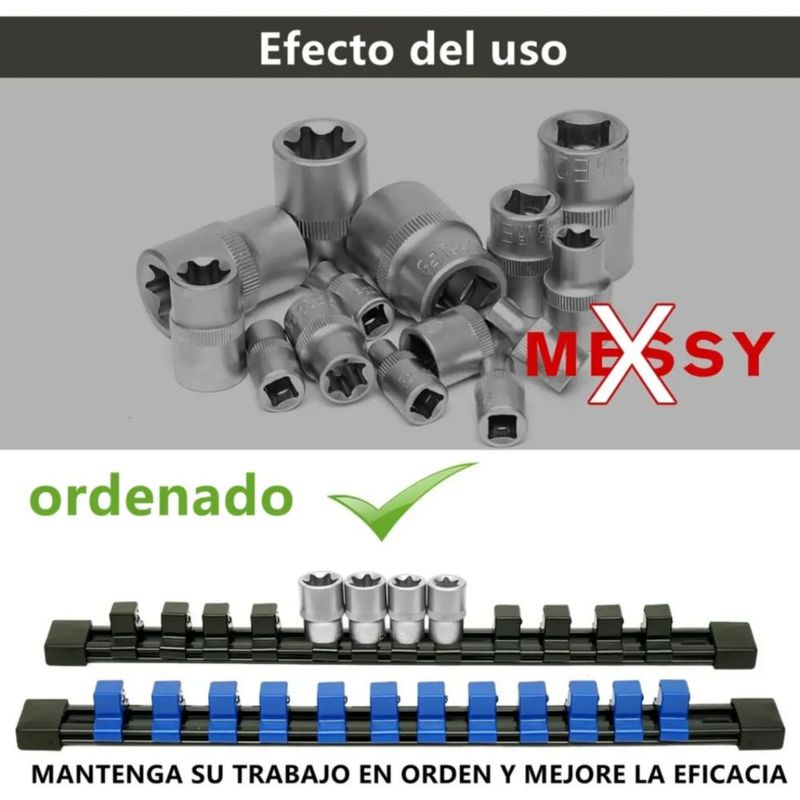 9 Pzs Riel Para Dados Soporte Organizadores De Enchufes Abs Negro Azil Rojo