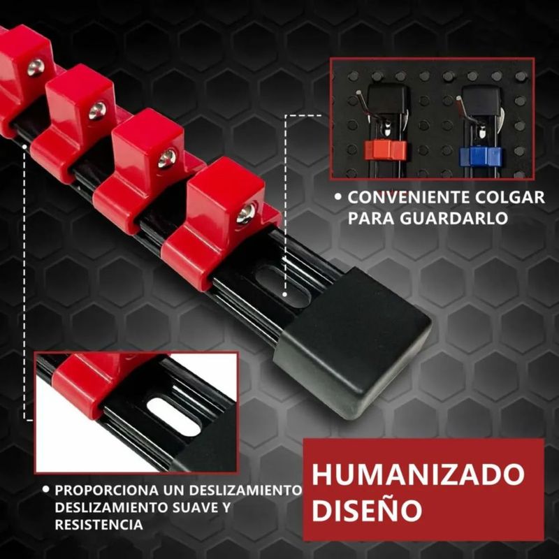 9 Pzs Riel Para Dados Soporte Organizadores De Enchufes Abs Negro Azil Rojo