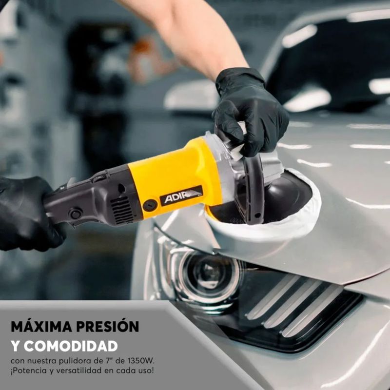 Pulidora Industrial 7 Pulgadas 1350w amarillo negro