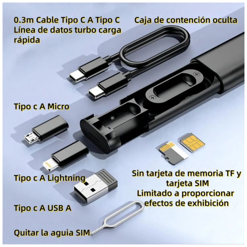 Adaptador Otg Usb Tipo C A Usb 3.0 5gbps 6 Piezas Conjunto Color Negro