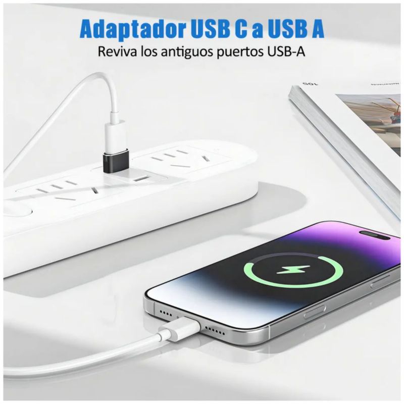 4 Piezas Adaptador Otg Usb Tipo C Hembra A Usb 3.0 Macho 5gbps Color Negro