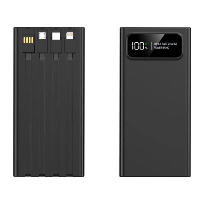 Power Bank 20000mah Batería Portátil Pd 66w Carga Rápida, Color Negro