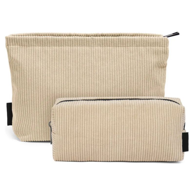 2pcs Cosmetiquera Neceser Estuches pana, Color Beige
