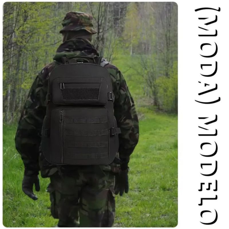 Mochila Táctica Militar Portátil Escolar Viaje, Color Negro