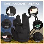 Mochila Táctica Militar Portátil Escolar Viaje, Color Negro