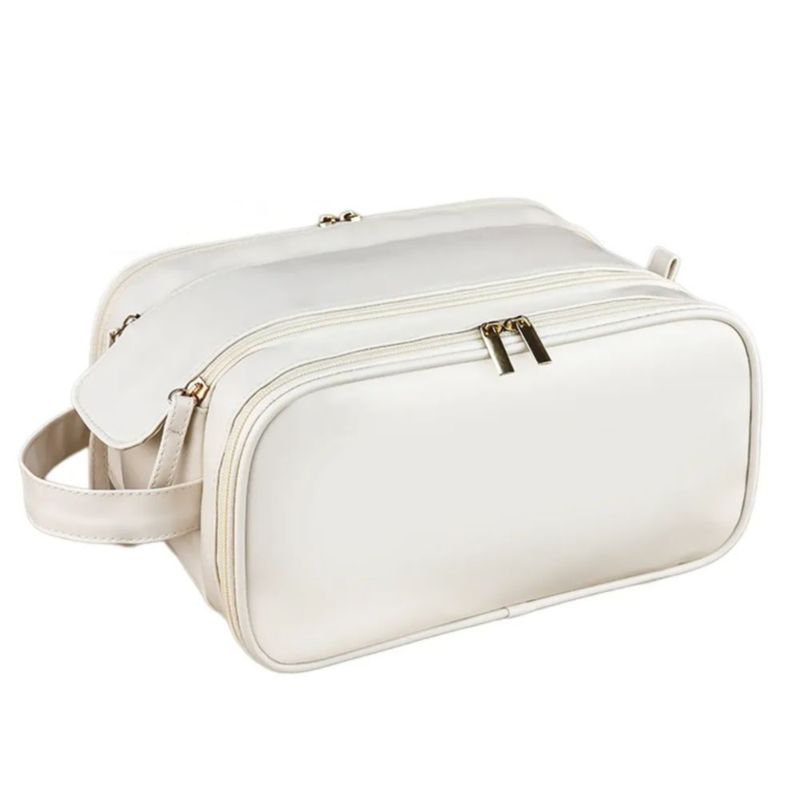 Cosmetiquera Impermeable Neceser De Viaje Estuche Maquillaje, Color Blanco