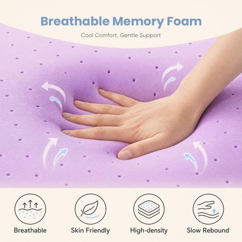 Sobrecolchón DUMOS Queen de 2" con Gel Refrigerante y Espuma Viscoelástica