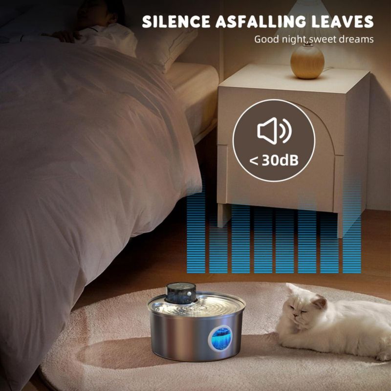 Fuente de Agua Casfuy 3 L Sin Cables con Sensor de Movimiento