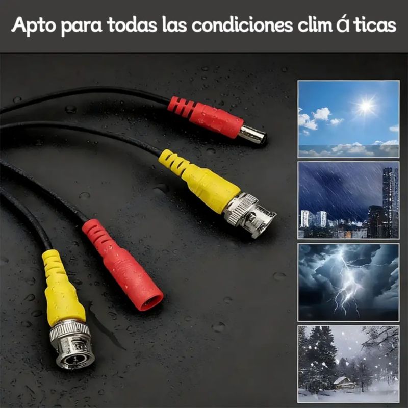 Cable Siames 20 Metros Para Camaras Seguridad Cctv Bnc Video Negro