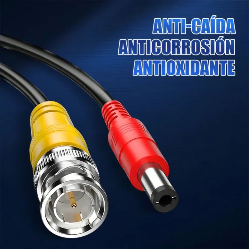 Cable Siames 20 Metros Para Camaras Seguridad Cctv Bnc Video Negro