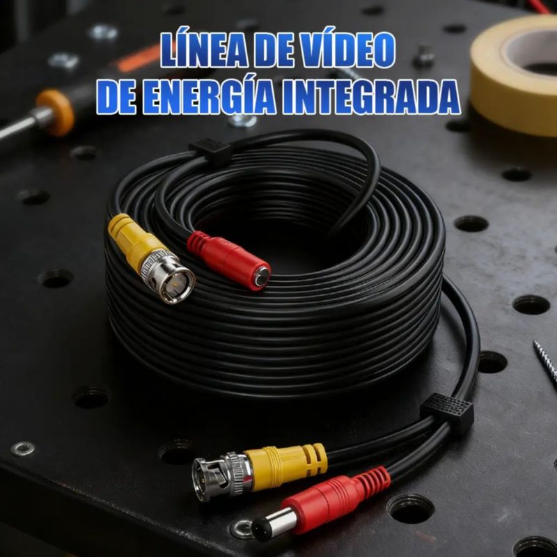 Cable Siames 20 Metros Para Camaras Seguridad Cctv Bnc Video Negro
