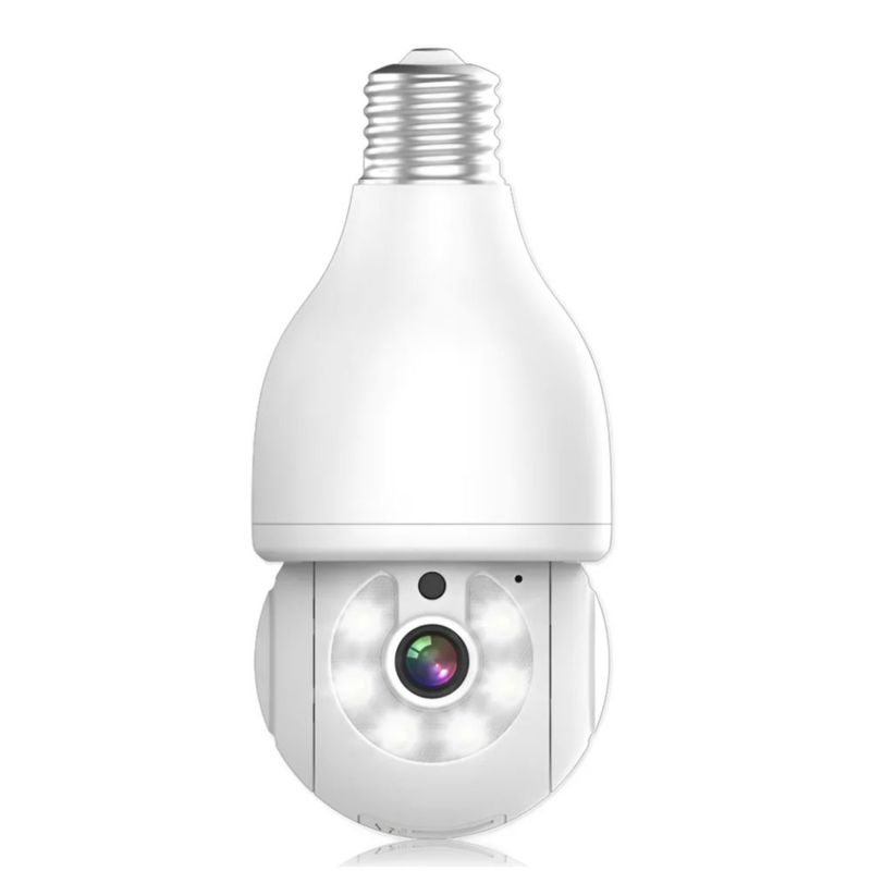 Cámara De Seguridad Foco Hd 1080p Wifi Exterior/interior360º blanco