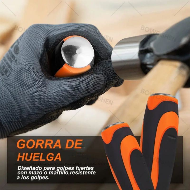 Juego De 11 Cinceles De Madera Para Carpintería Con Caso Negro con Naranja