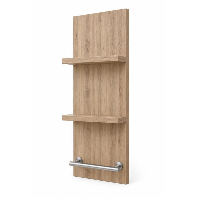 Perchero Estante Organizador De Pared Cocina Barra Moderno Roble