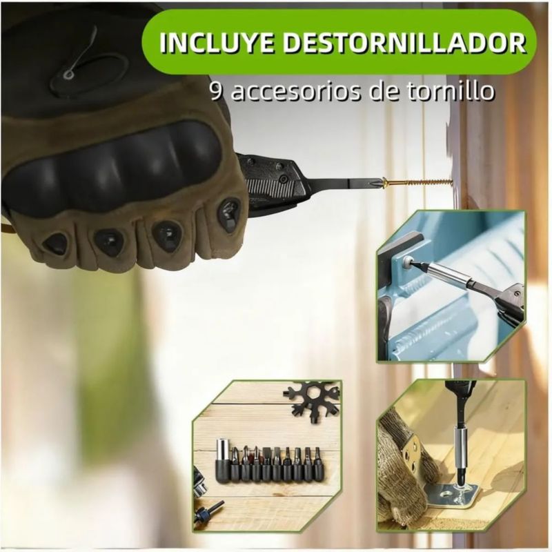 Multiherramienta Navaja 14 Plegables Multiusos Alicate Pinza