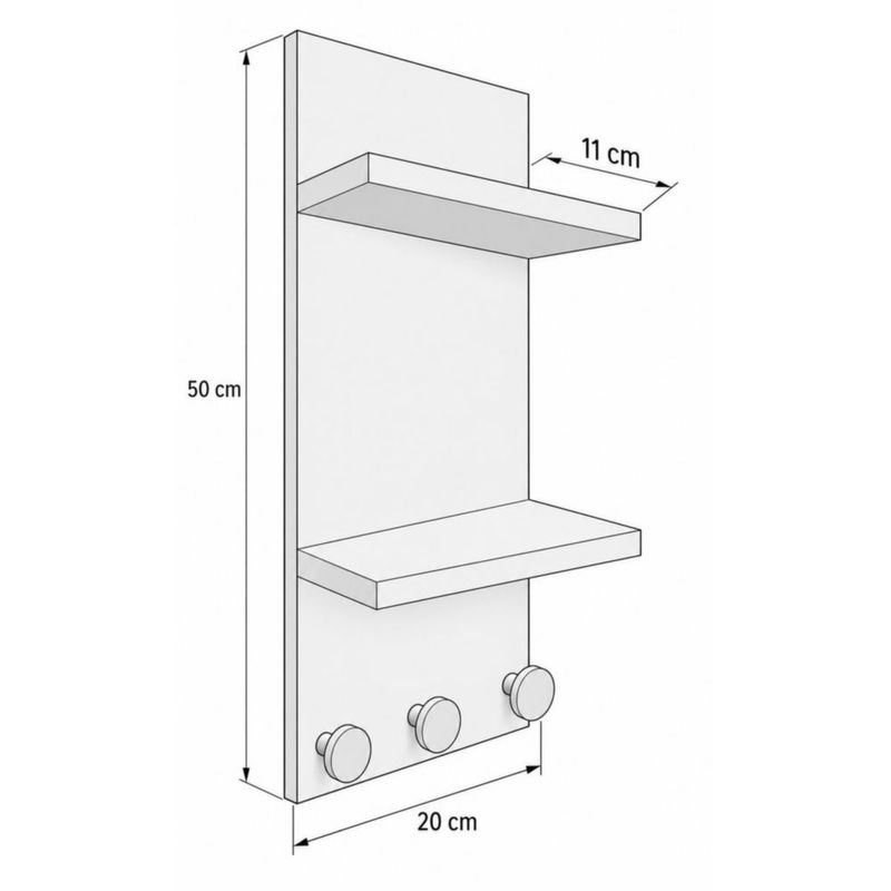 Perchero Organizador De Pared Tzalam Para Recibidor O Cocina