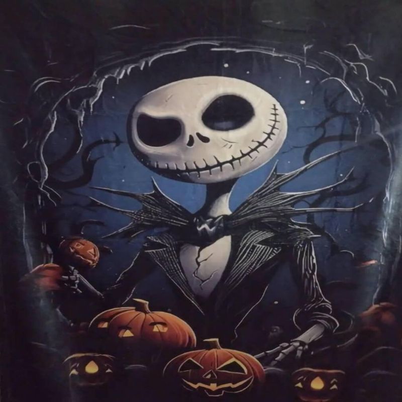 Cobija Frazada Ultra Suave Jack Skellington Calabazas