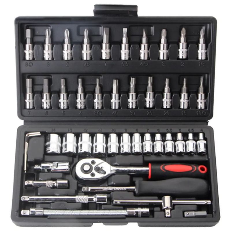 Kit De Llaves Para Reparaciones Mecánicas 46 Piezas Negro