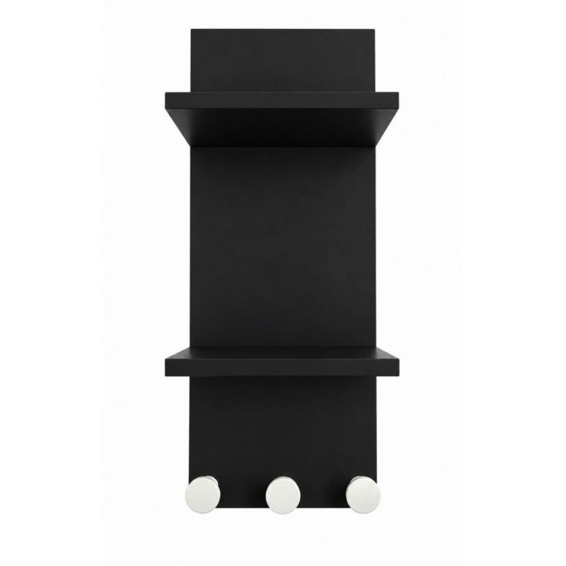 Perchero Organizador De Pared Negro Para Recibidor O Cocina