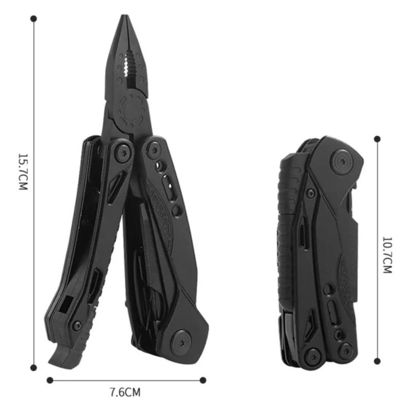 Multiherramienta Plegable para camping Tactica. Negro